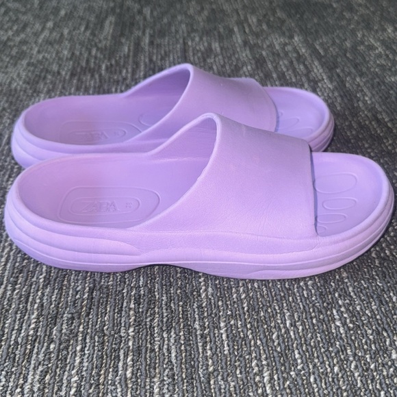 Zara Slides Purple Size 38 - Picture 2 of 5